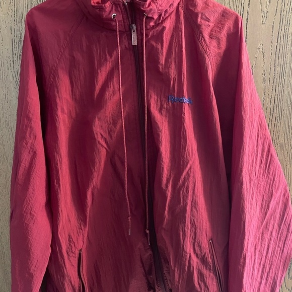 Reebok Jackets & Blazers - Vintage Reebok Maroon Nylon Windbreaker w/ Hide-away hood zip up